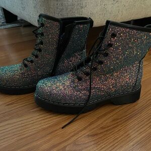 Glitter Combat Boots